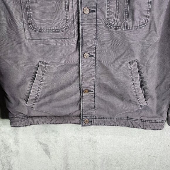 Mens Gray American Eagle Outfitters Workwear Jacket Quilted Lining Button Up XL - Picture 3 of 11